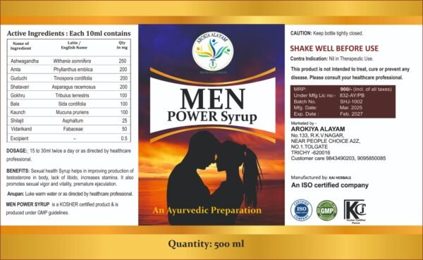 Arokiya Alayam - Men Power Syrup - 500 ML